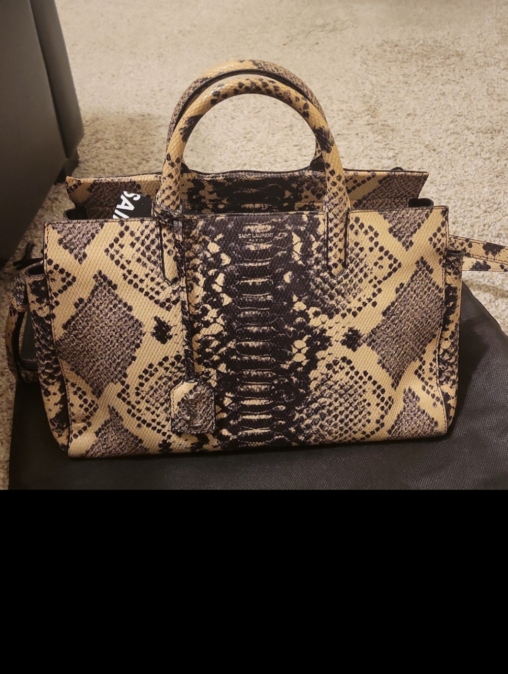 Yves Saint Laurent Python Embossed Sac Du Jour Handbag
